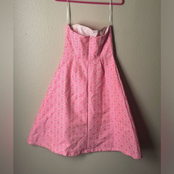 Elorie Strapless Pink & White Dress - Size Small - Picture 3 of 6